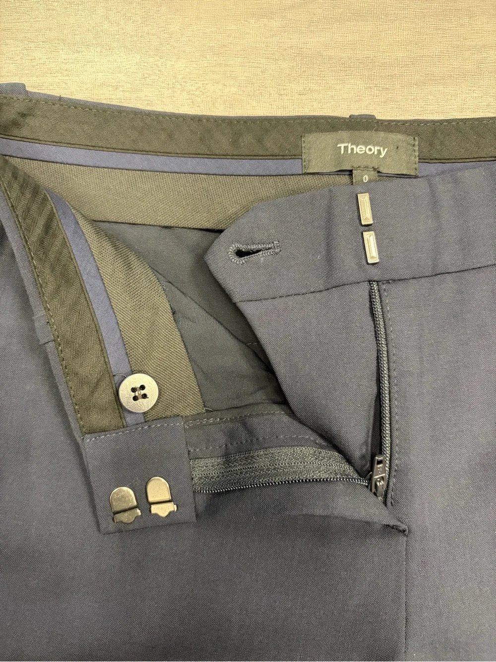 Theory Leska Navy Blue Dress Pants Slim Fit
